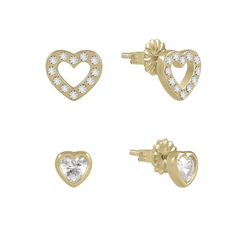 Image of Radley 18ct Gold Plated Heart Stud Earrings - Set of 2