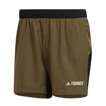 Image of adidas Terrex Trail Running Shorts Mens - Green
