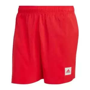Image of adidas Short Length Solid Swim Shorts Mens - Red