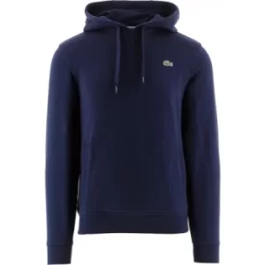 Image of Lacoste Navy Hooded Fleece Sweatshirt