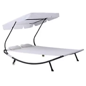 Image of Outsunny Hammock Bed 84B-174CW Steel, Oxford, Polyester White
