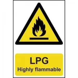 Image of &lsquo;LPG Highly Flammable&rsquo; Sign; Self-Adhesive