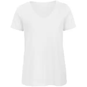 Image of B&C Womens/Ladies Favourite Organic Cotton V-Neck T-Shirt (L) (White)