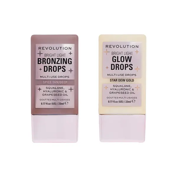 Image of Makeup Revolution Bronze and Glow Drop Duo (Various Shades) - Deep Bronze Spice