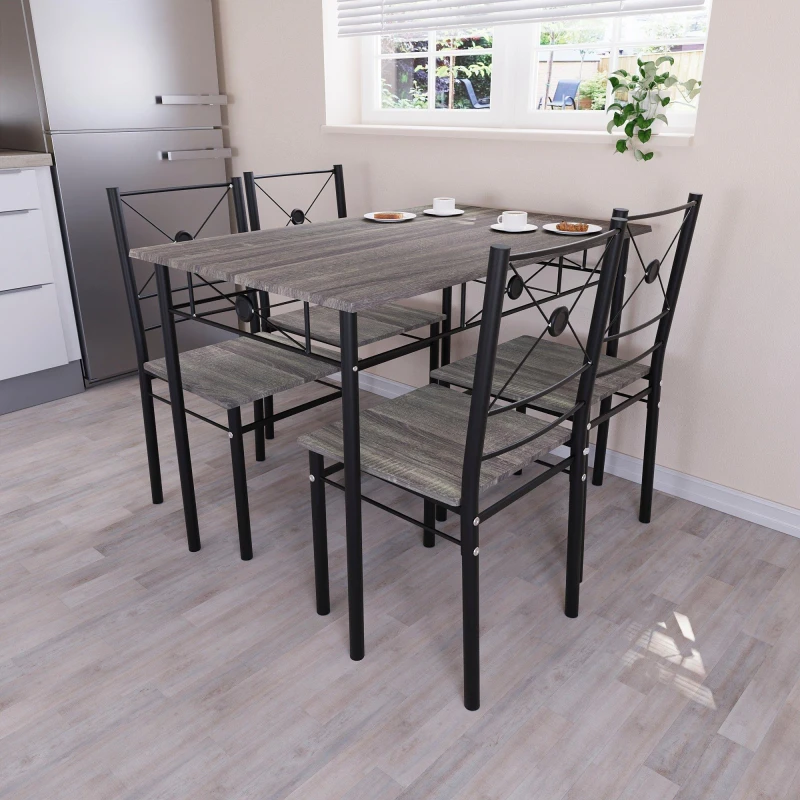 Image of Lassic Vida Designs Roslyn 4 Seater Dining Set Grey unisex 4 Seater