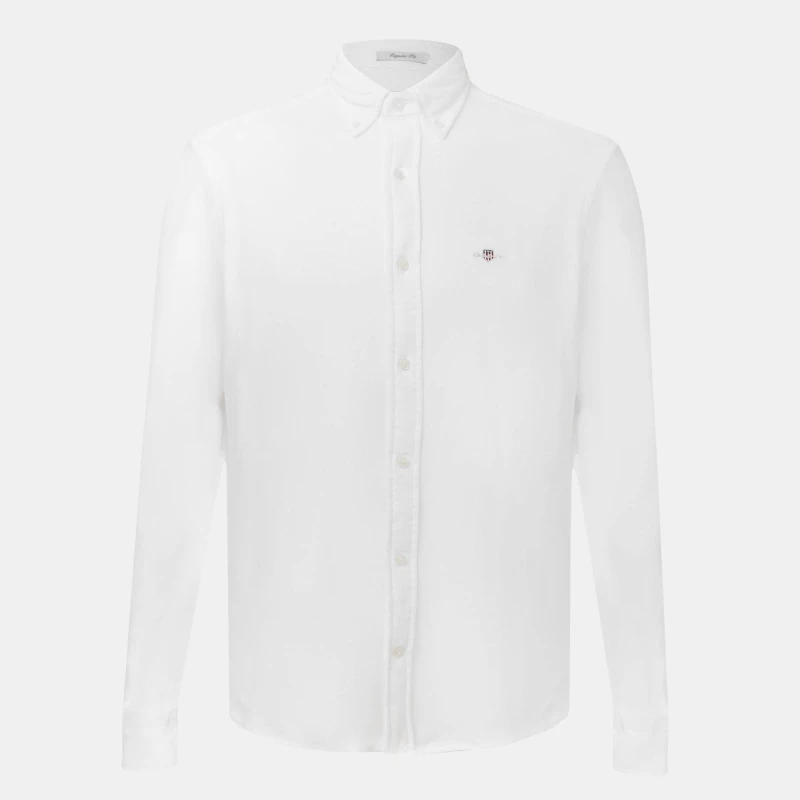 Image of Gant Regular-Fit Jersey Pique Shirt White male S