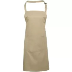 Image of Premier Ladies/Womens Colours Bip Apron With Pocket / Workwear (One Size) (Khaki) - Khaki