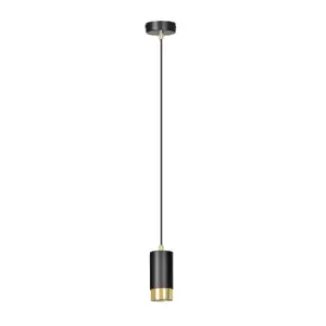 Image of Fumiko Black/Gold Slim Pendant Ceiling Light 1x GU10