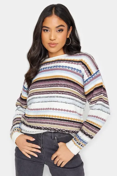 Image of PixieGirl Petite Fairisle Long Sleeve Jumper Baby Blue