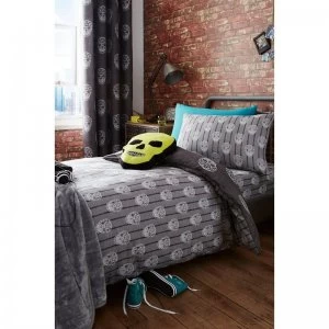 Image of Skulls Grey Reversible Duvet Set