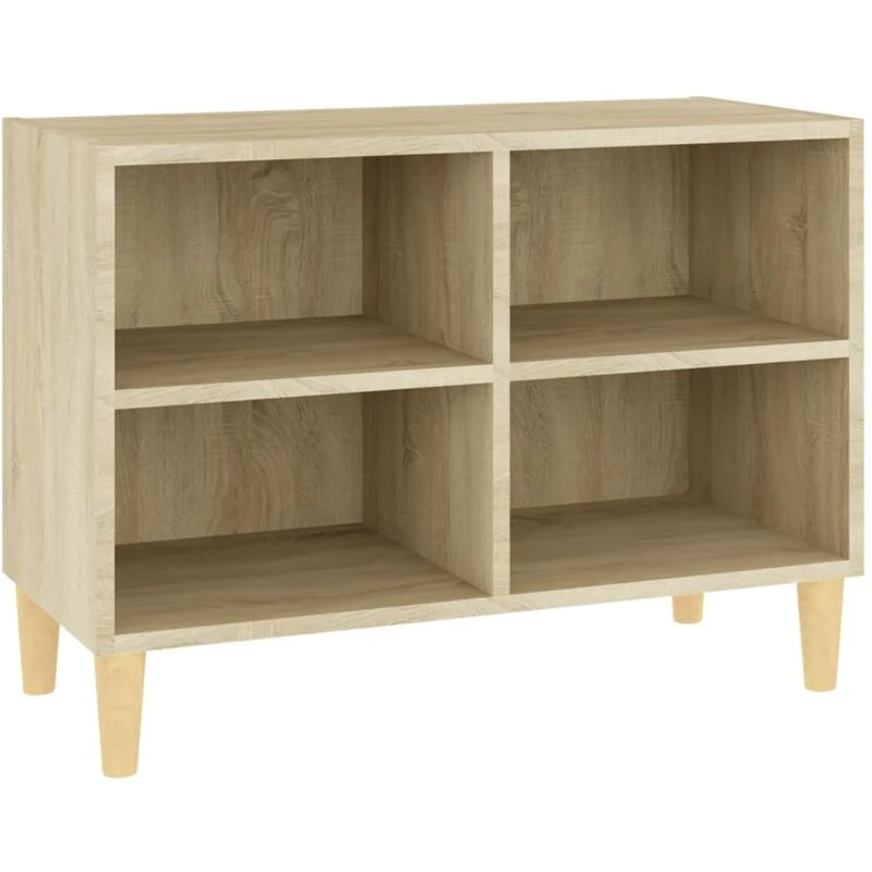 Image of VIDAXL Vidaxl - tv Cabinet with Solid Wood Legs Sonoma Oak 69.5x30x50cm 8720286357354
