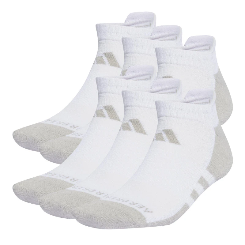 Image of adidas Aeroready Low Cut 6 Pack Socks - White White 4 -8