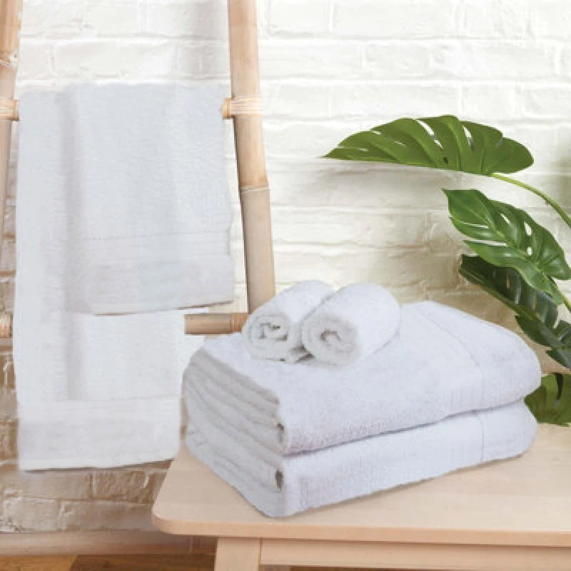 Image of OHS OHS Luxury Bath Towel 100% Cotton Bathroom in White White Bath Towel Unisex 5027434141555