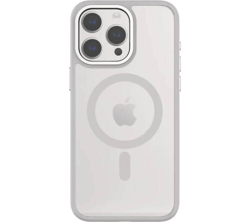 Image of QDOS HYBRID Soft SNAP MagSafe iPhone 15 Pro Max Case - Clear & Natural Titanium, Clear,Silver/Grey 5061008400914