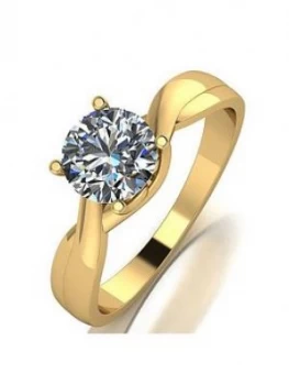 Image of Moissanite 9Ct Yellow Gold 1Ct Equivalent Solitaire Ring