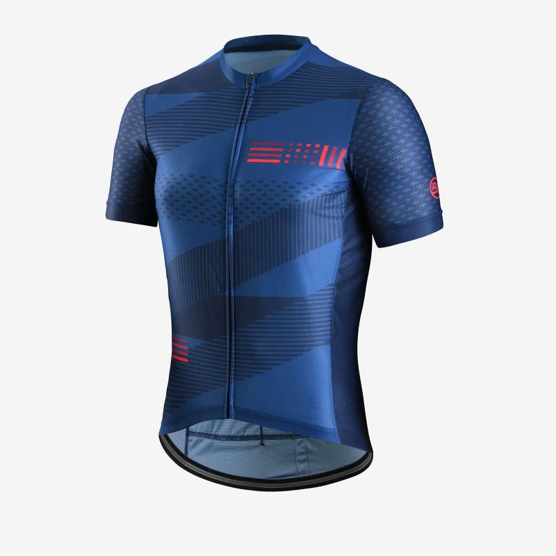 Image of Bicycle Line Mens RODEO Short Sleeve Cycling Jersey Blue male Small