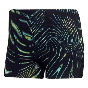 Image of adidas Graphic Souleaf Swim Boxers Mens - Black