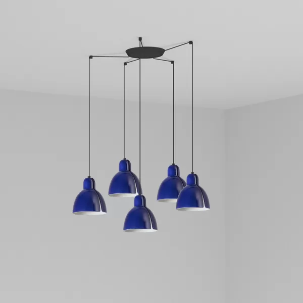 Image of Venice 5 Light Cobalt Blue Cluster Drop Pendant Lamp