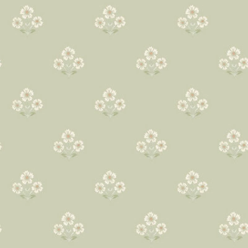 Image of Holden Decor Daisy Floral Wallpaper Sage Green Holden 13971