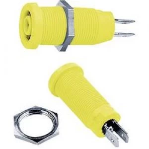 Image of Safety jack socket Socket vertical vertical Pin diameter 4mm Yellow