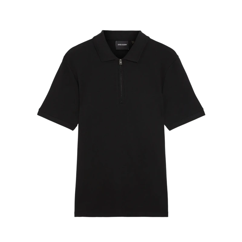 Image of Lyle & Scott 1/2 zip polo shirt Lyle & Scott Ottoman Noir Male XL