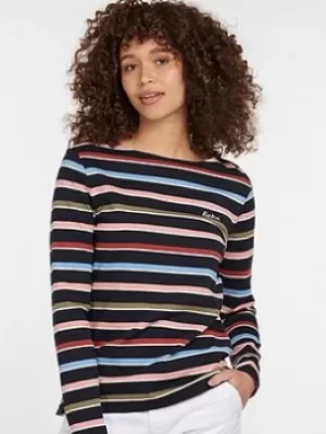 Image of Barbour Womens Hawkins Top Navy Stripe 14