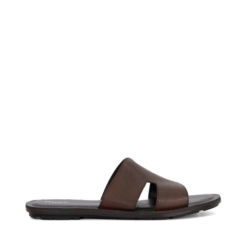 Image of Dune London Dune London Men 'Itos' Leather Sandals in Brown Size: 8 Brown 8 Male 5050808668624
