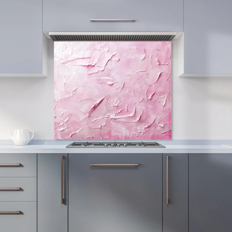 Image of Warren Reed - Designer Baby Pink Textured Effect Kitchen Splashback in Black Size: 900mm x 750mm Black Unisex 900mm x 750mm