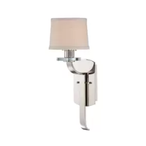 Image of Wall Light Optic Glass Asccents Milano Fabric Shade Imperial Silver LED E27 60W