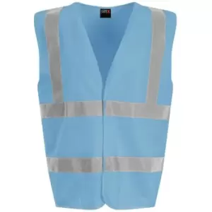 Image of PRO RTX Unisex Adult Sleeveless Hi-Vis Vest (XL) (Sky Blue) - Sky Blue