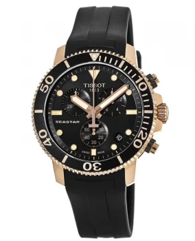 Image of Tissot Seastar 1000 Chronograph Rose Gold Plated Black Dial Mens Watch T120.417.37.051.00 T120.417.37.051.00