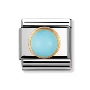 Image of Nomination Classic Gold & Turquoise December Birthstone Round Charm