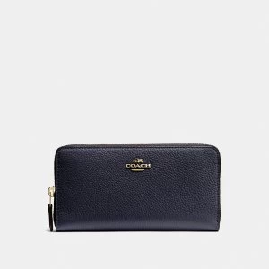 Image of Coach Accordion Large Zip Around Purse Blue