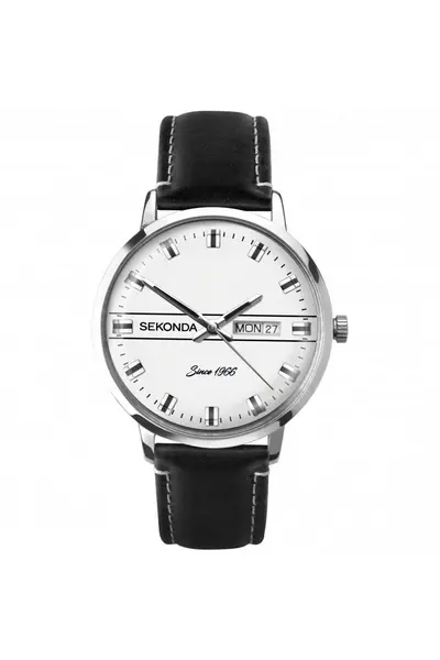 Image of Sekonda 1974 38mm Silver Watch Round Case Silver Dial Silver