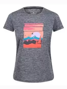 Image of Regatta Fingal VI T-Shirt - Grey, Navy, Size 18, Women
