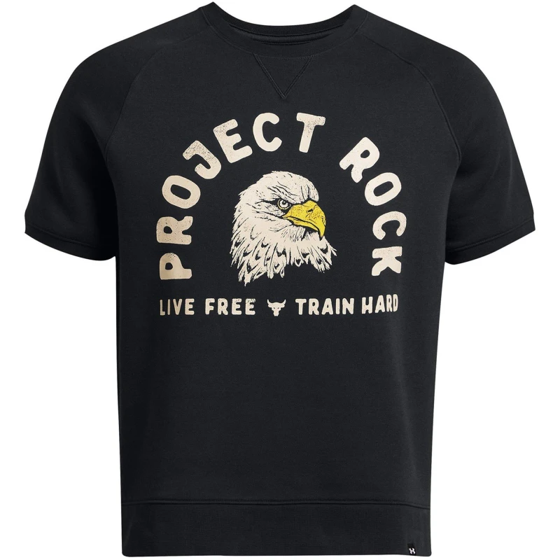 Image of Under Armour Mens PR Eagle Crew Regular Fit T-Shirt Black male XS