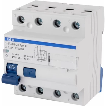 Image of B10R4040-30-B 40A 4P RCCB 30mA Type B 4Mod - IMO