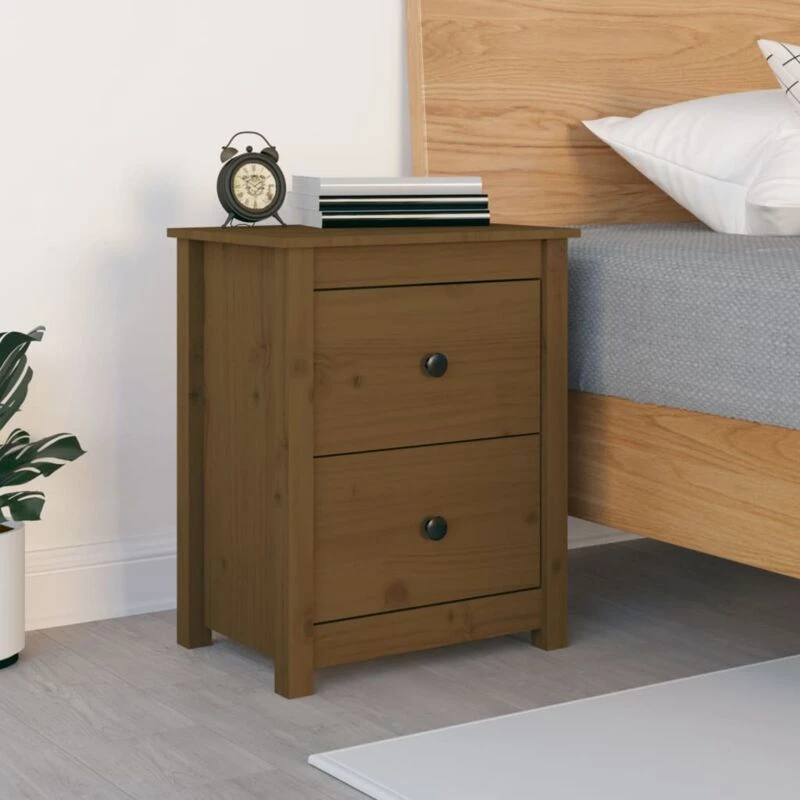 Image of VIDAXL Bedside Cabinet Honey Brown 50x35x61.5cm Solid Wood Pine Vidaxl 8720286921760