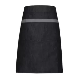 Image of Premier Unisex Domain Contrast Denim Waist Apron (black Denim)