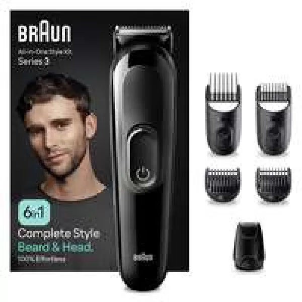 Image of BRAUN Series 3 MGK3410 6-in-1 Styling Kit - Black