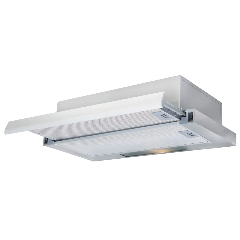 Image of SIA 60cm Telescopic Integrated Cooker Hood Extractor Fan Silver - TSH60SS Silver
