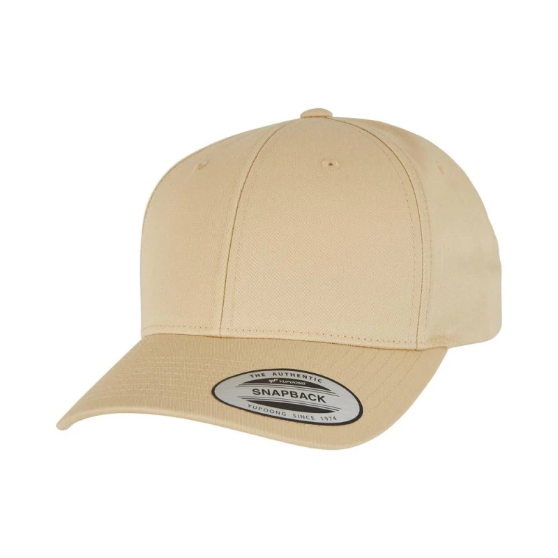 Image of Yupoong Mens Flexfit Classic Curved Snapback Cap in Light Beige Light Beige Male One Size