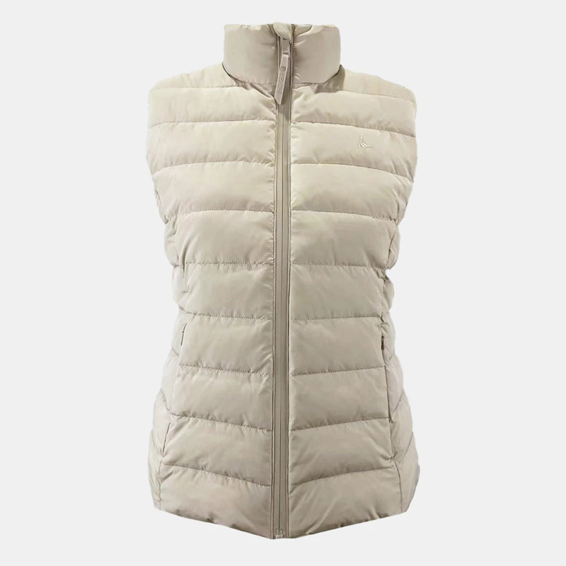Image of Jack Wills Womens Badwell Lightweight Waterproof Puffer Gilet Beige female 8 (XS)