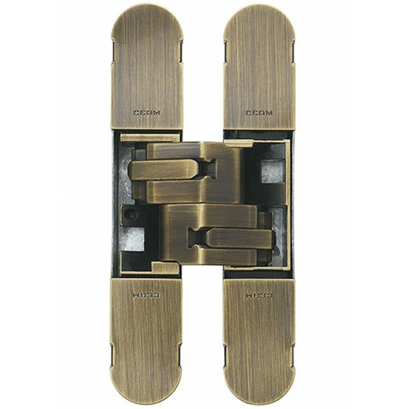 Image of Loops 134 x 24mm Concealed Medium Duty Hinge Fits Unrebated Doors Antique Bronze Multi