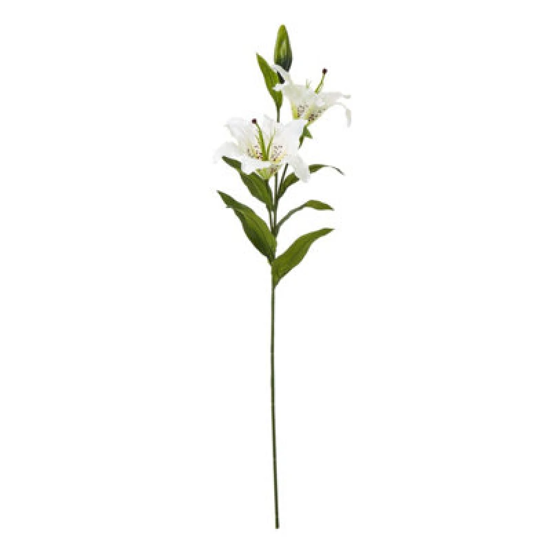 Image of Hill Interiors Madonna Lily Artificial Flower Spray White (One Size)