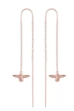 Image of Ladies Olivia Burton Rose Gold Plated Sterling Silver 3D Bee Chain Earrings OBJ16AME13
