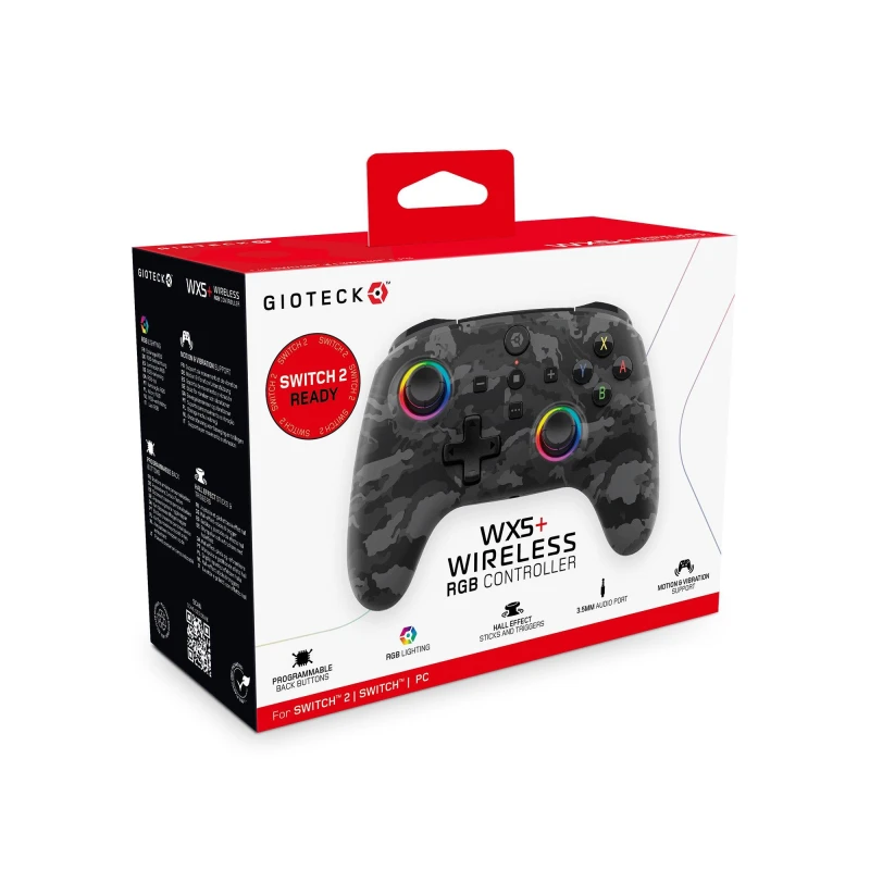 Image of Gioteck WX-5+ WIRELESS RGB CONTROLLER FOR SWITCH 2/1 DARK CAMO (NSW (6