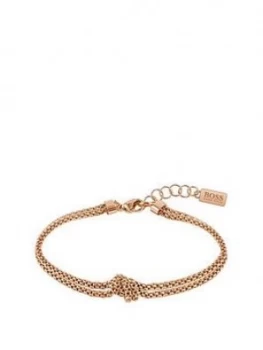Image of Boss Rosette Gold Plated Stainless Steel Mesh Knot Bracelet