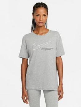 Image of Nike Nsw Swoosh T-Shirt - Dark Grey Heather