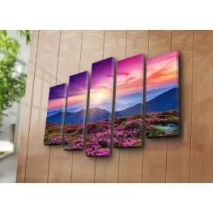 Image of 5PATK-51 Multicolor Decorative Canvas Painting (5 Pieces)